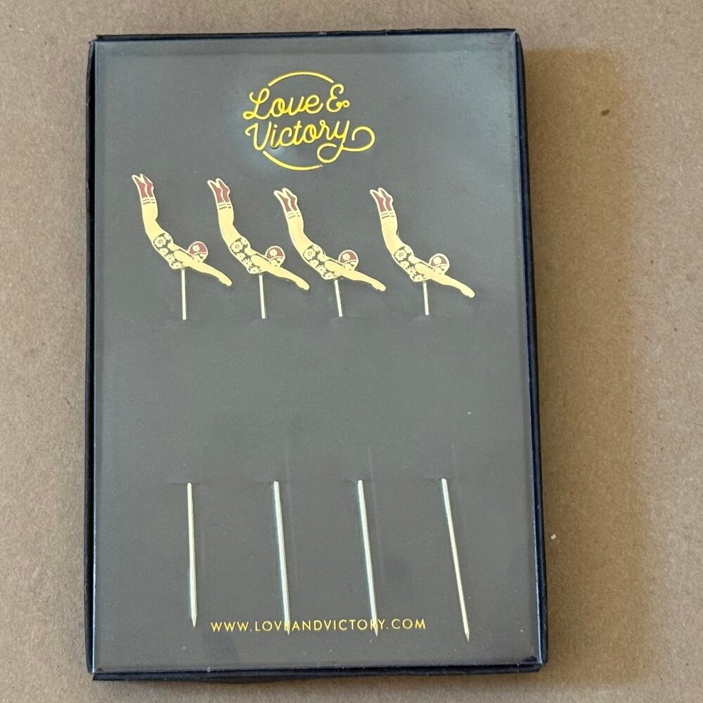 Love & Victory, Red Diver Cocktail Picks, NEW